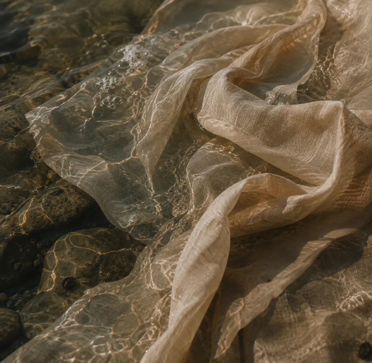 Textura orgánica sumergida en agua